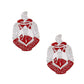 Red White Crest Studs