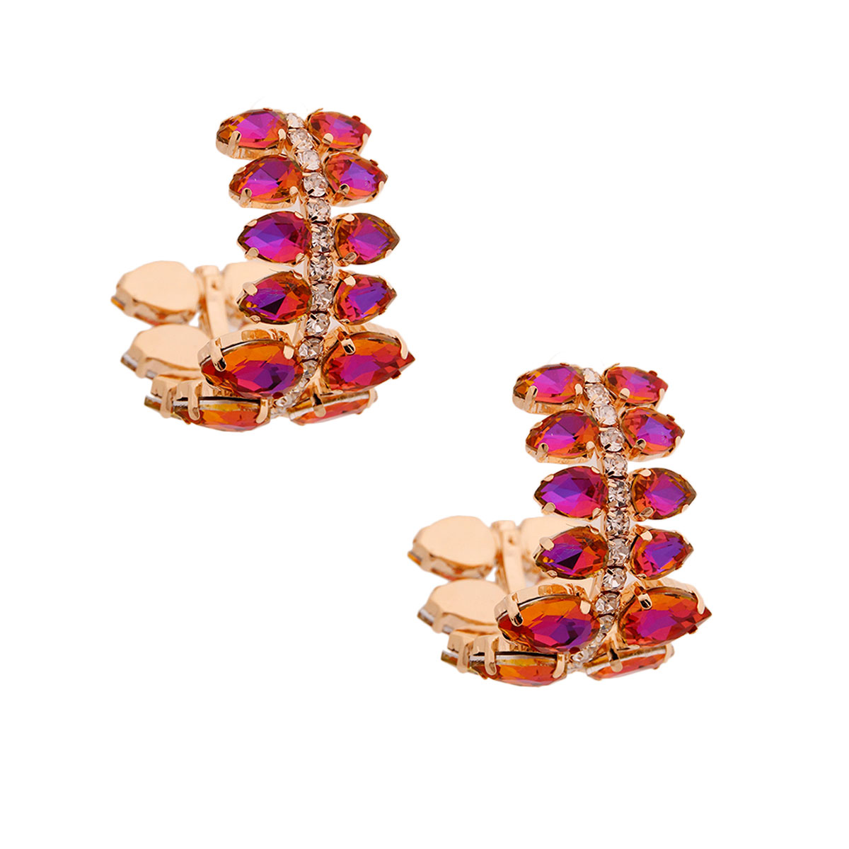 Brilliant Purple Teardrop Hoops