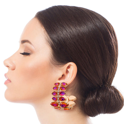 Brilliant Purple Teardrop Hoops