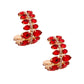 Brilliant Ruby Red Teardrop Hoops