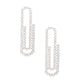Silver Rhinestone Paperclip Studs