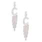 C Rhinestone Fringe Earrings