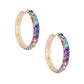Gold Multi Stone Claw Set Hoops