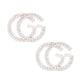 Silver Pave Designer G Logo Studs