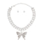 Silver 2 Row Butterfly Choker