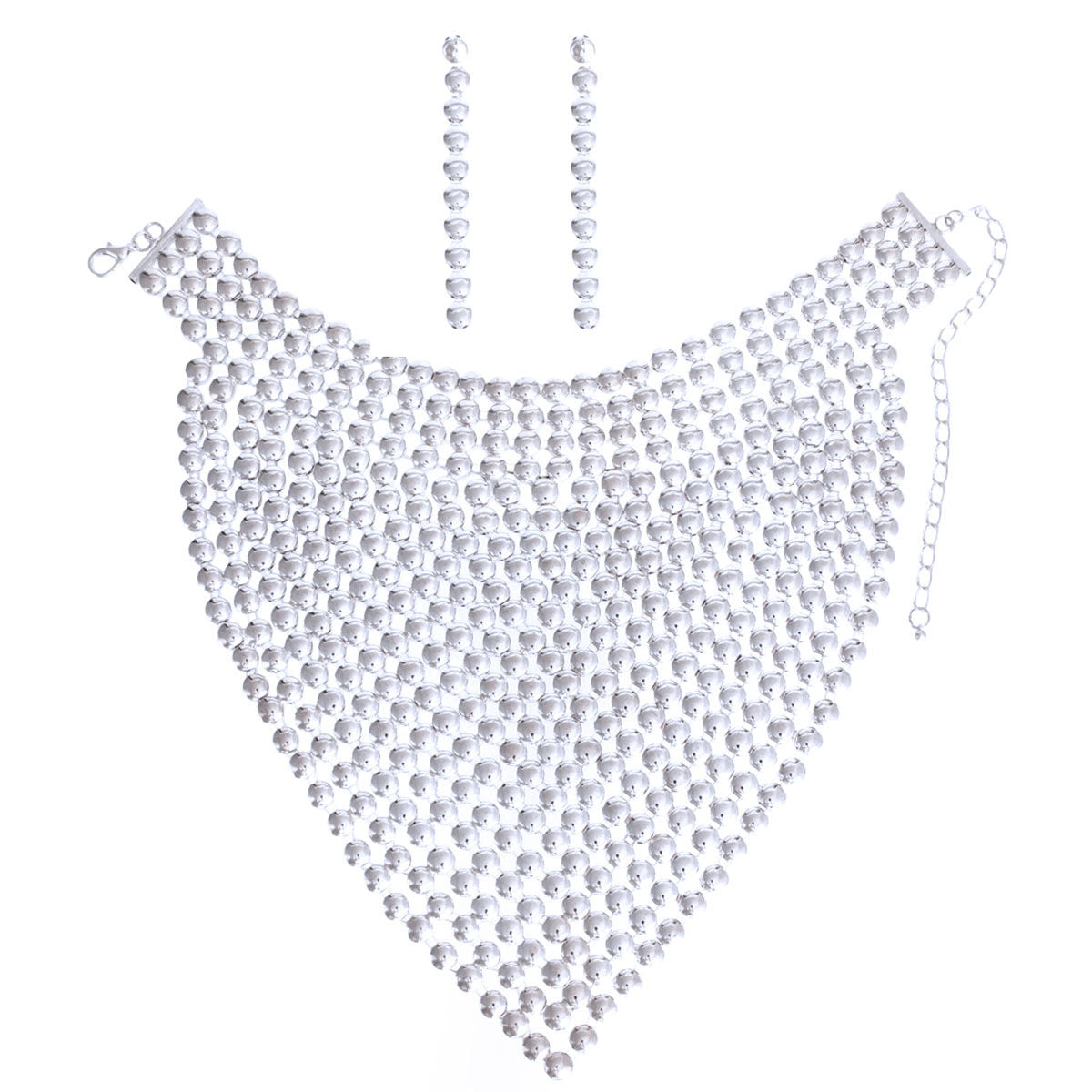 Silver Chainmail Bib Choker