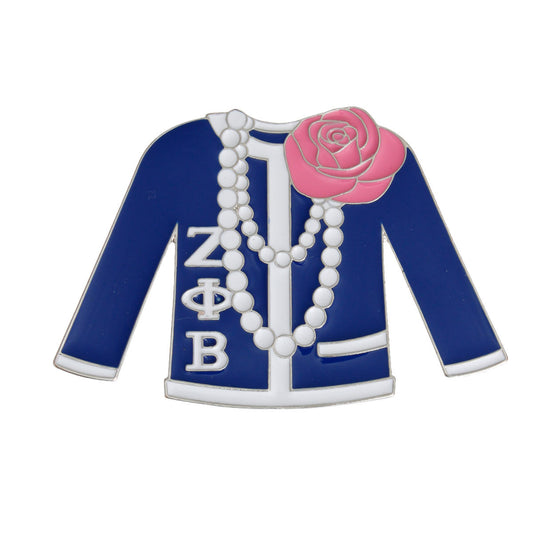 Blue White Sorority Sweater Pin