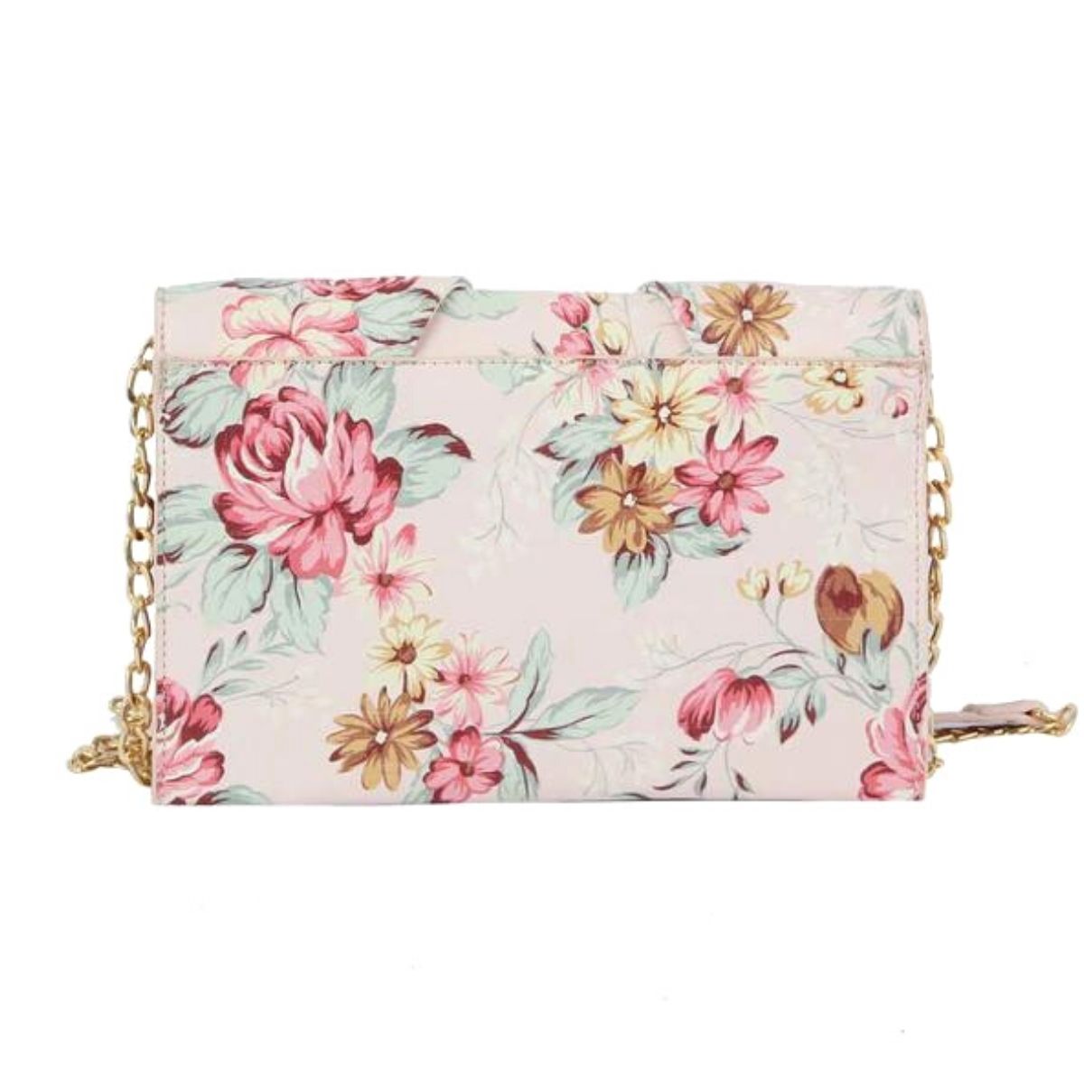 Blush Floral Knotted Clutch Shoulder Bag