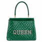 Green Quilted Queen Tote Handbag
