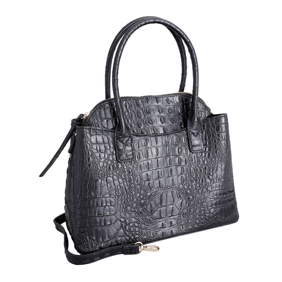 Black Crocodile Tote and Clutch Set