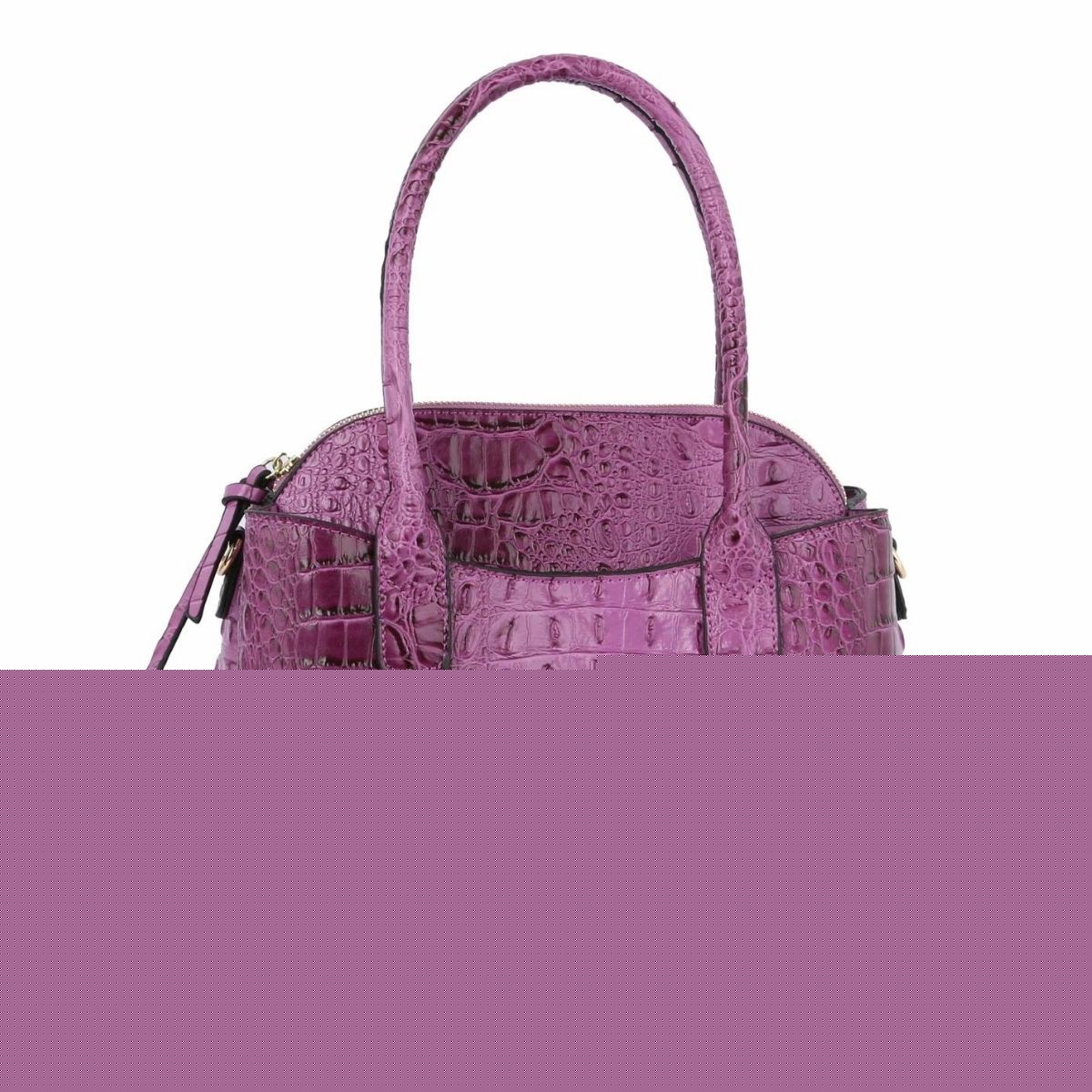 Purple Crocodile Tote and Clutch Set