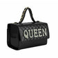 Shiny Black Quilted Queen Satchel Set