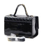 Shiny Black Quilted Queen Satchel Set