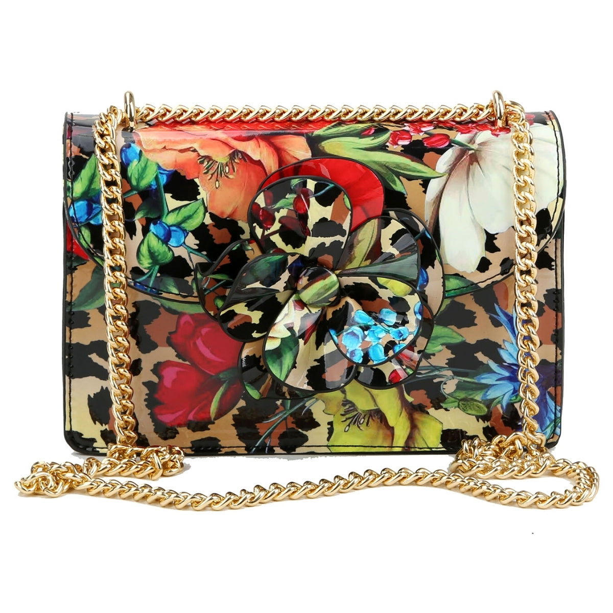 Leopard 3D Flower Crossbody