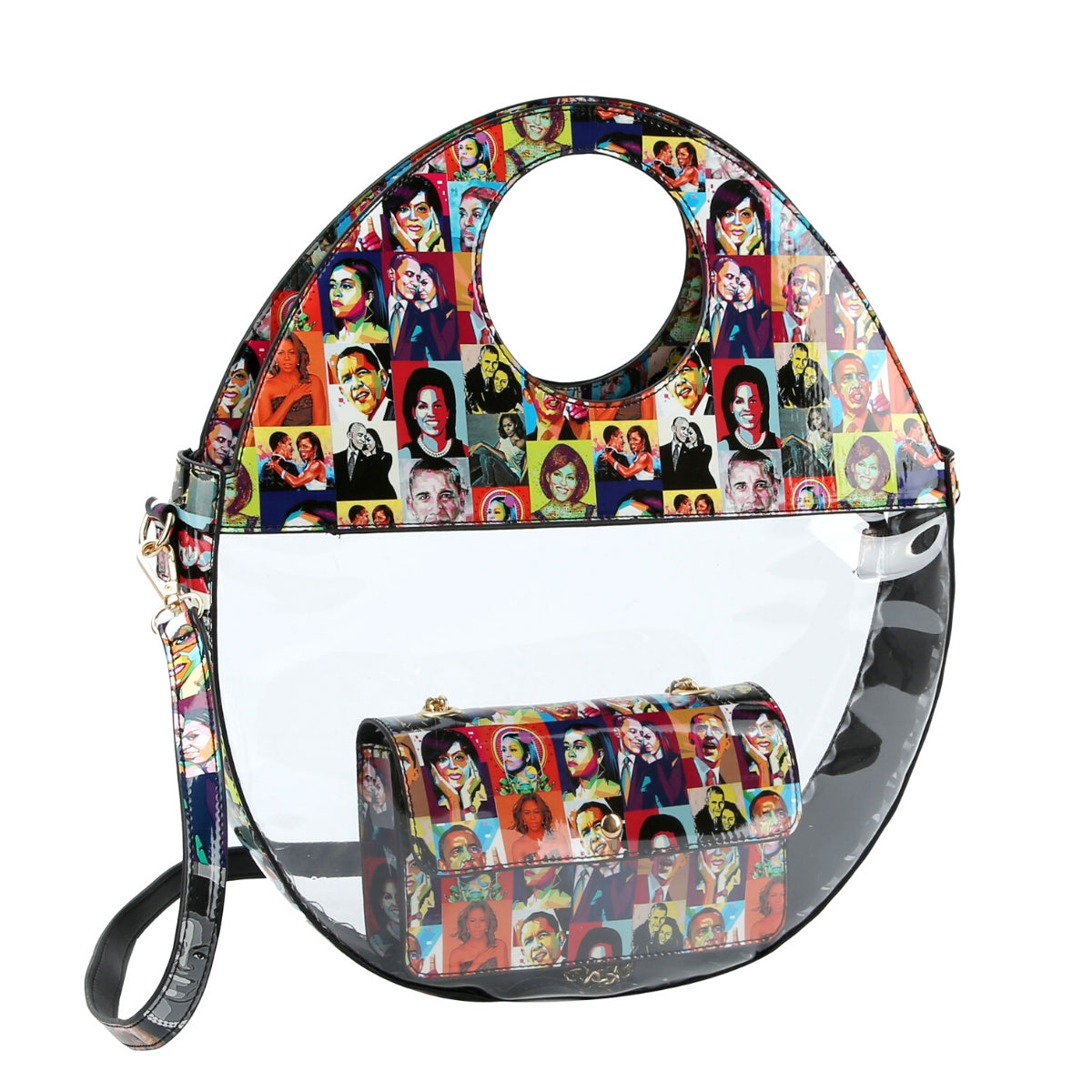Multi Color Clear Michelle Obama Bag Set