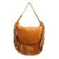 Camel Fringe Hobo Shoulder Bag