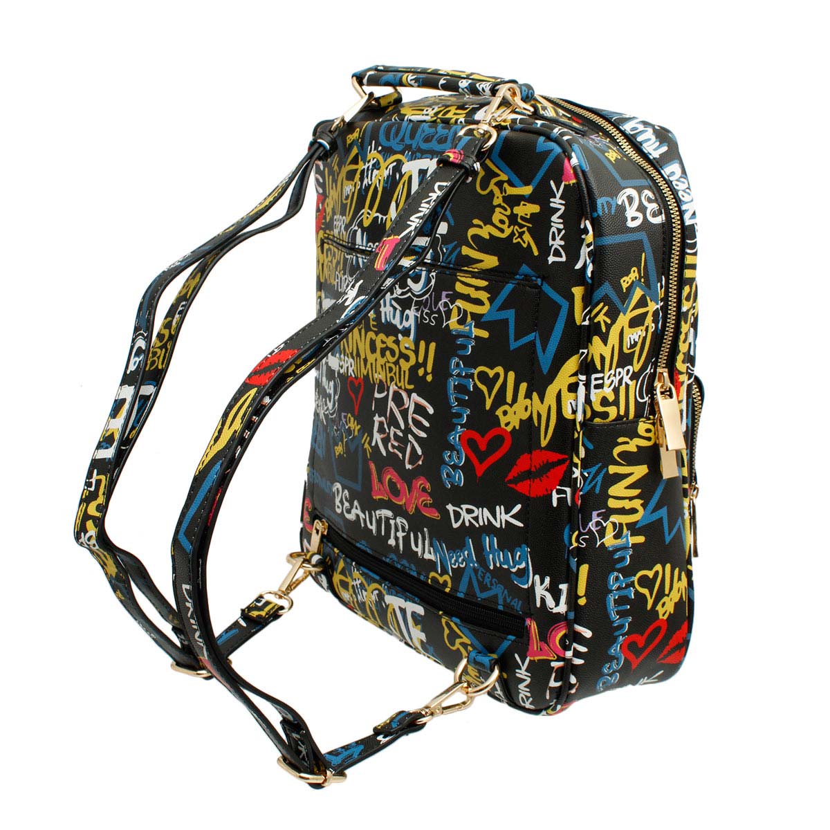 Black Grafitti Trolley Sleeve Backpack