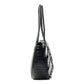 Black Croc Half Moon Tote Handbag