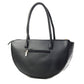 Black Croc Half Moon Tote Handbag