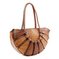 Brown Croc Half Moon Tote Handbag