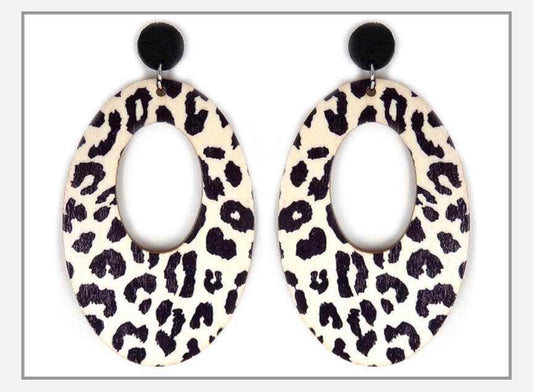 Leopard Print Hoops | Black & White