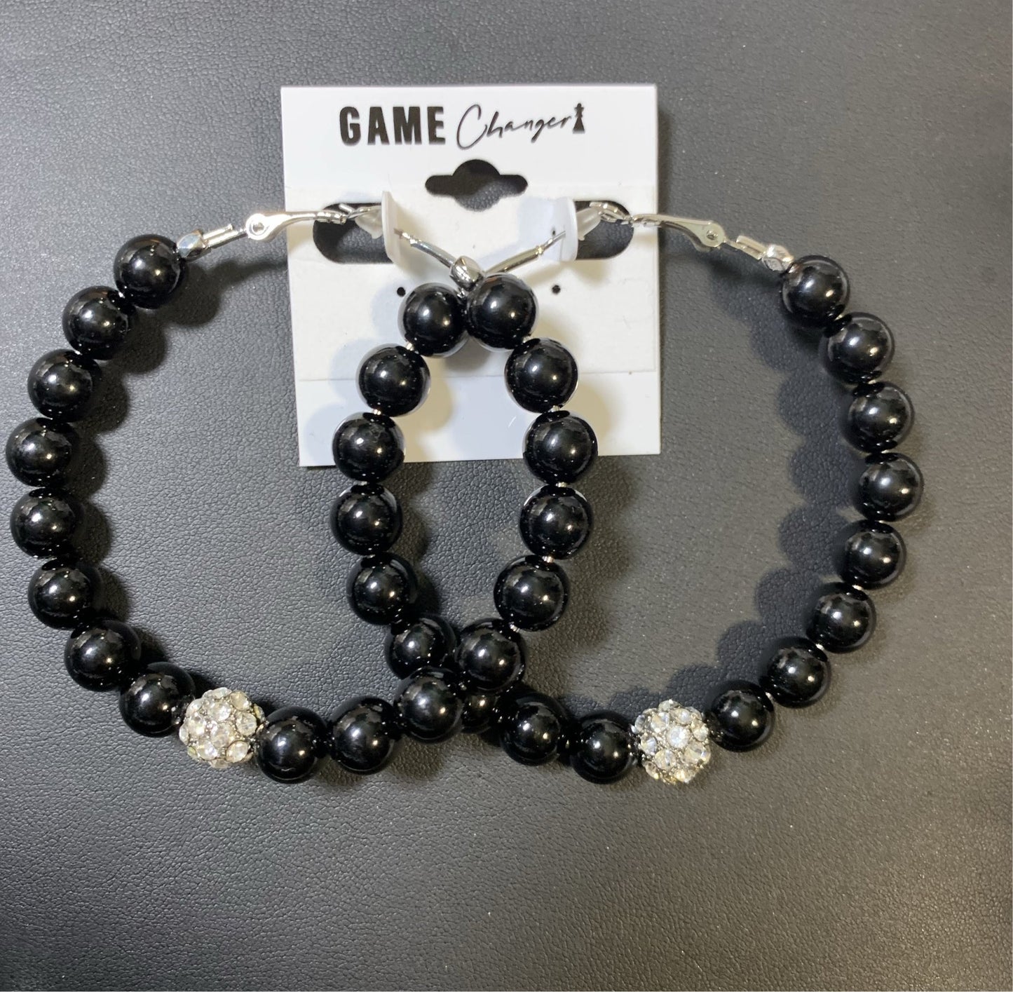 Black pearl hoops