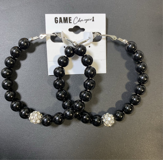Black pearl hoops