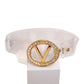Clear and Gold Rhinestone V Designer Belt