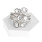 Silver Oval Crystal Hinge Cuff