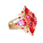 Red Filigree Crystal Flower Cuff