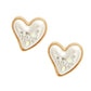 Gold Pearl Heart Studs