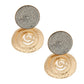 Heavy Gold Round Pave Stone Clip Ons