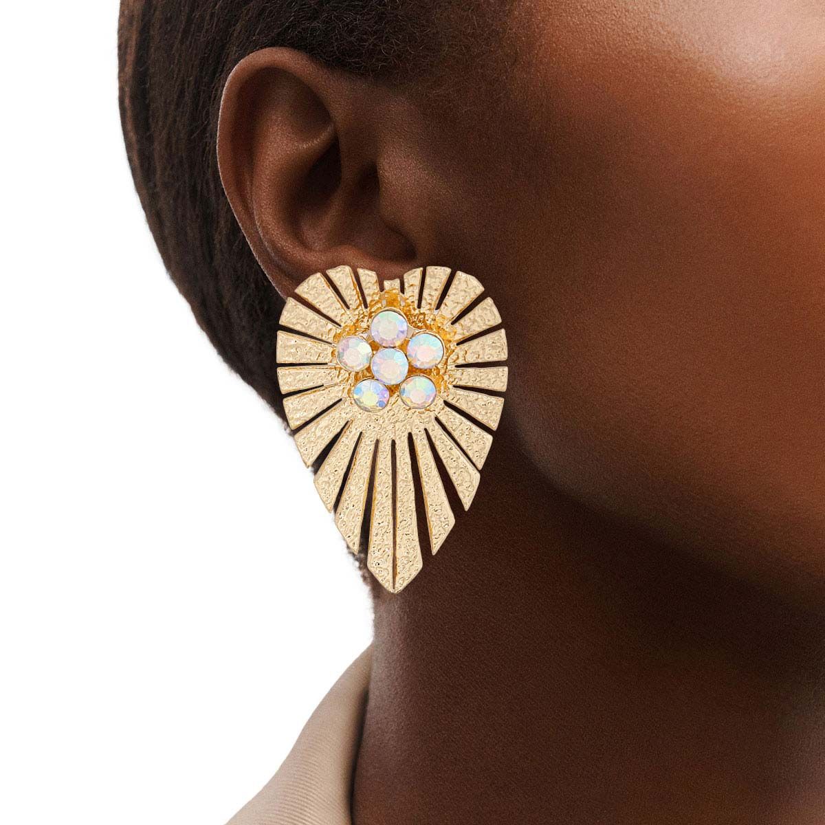 Gold Clipped Heart Clip Ons