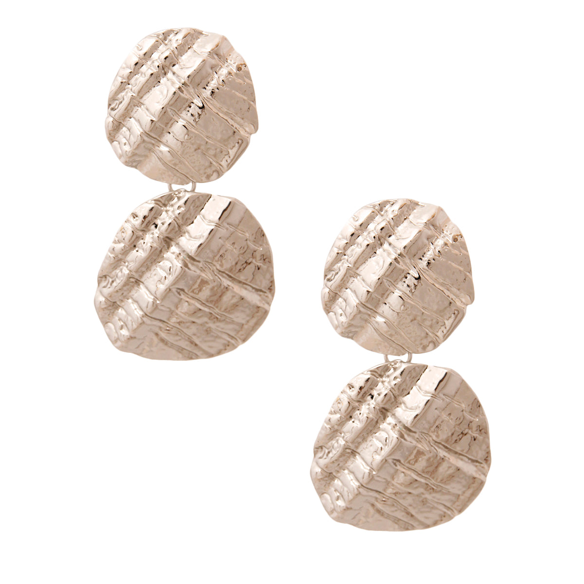 Silver Metal Double Disc Clip Ons