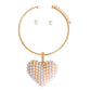 Gold Collar XL Cream Heart Set