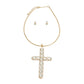 Gold Rigid Collar Elegant Cross Necklace
