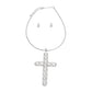 Silver Rigid Collar Elegant Cross Necklace