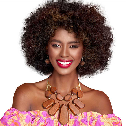 Brown Wood Double Layer Set