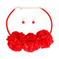 Red Triple Fabric Flower Set