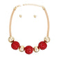 Necklace Red Disco Ball Bead Set for Women