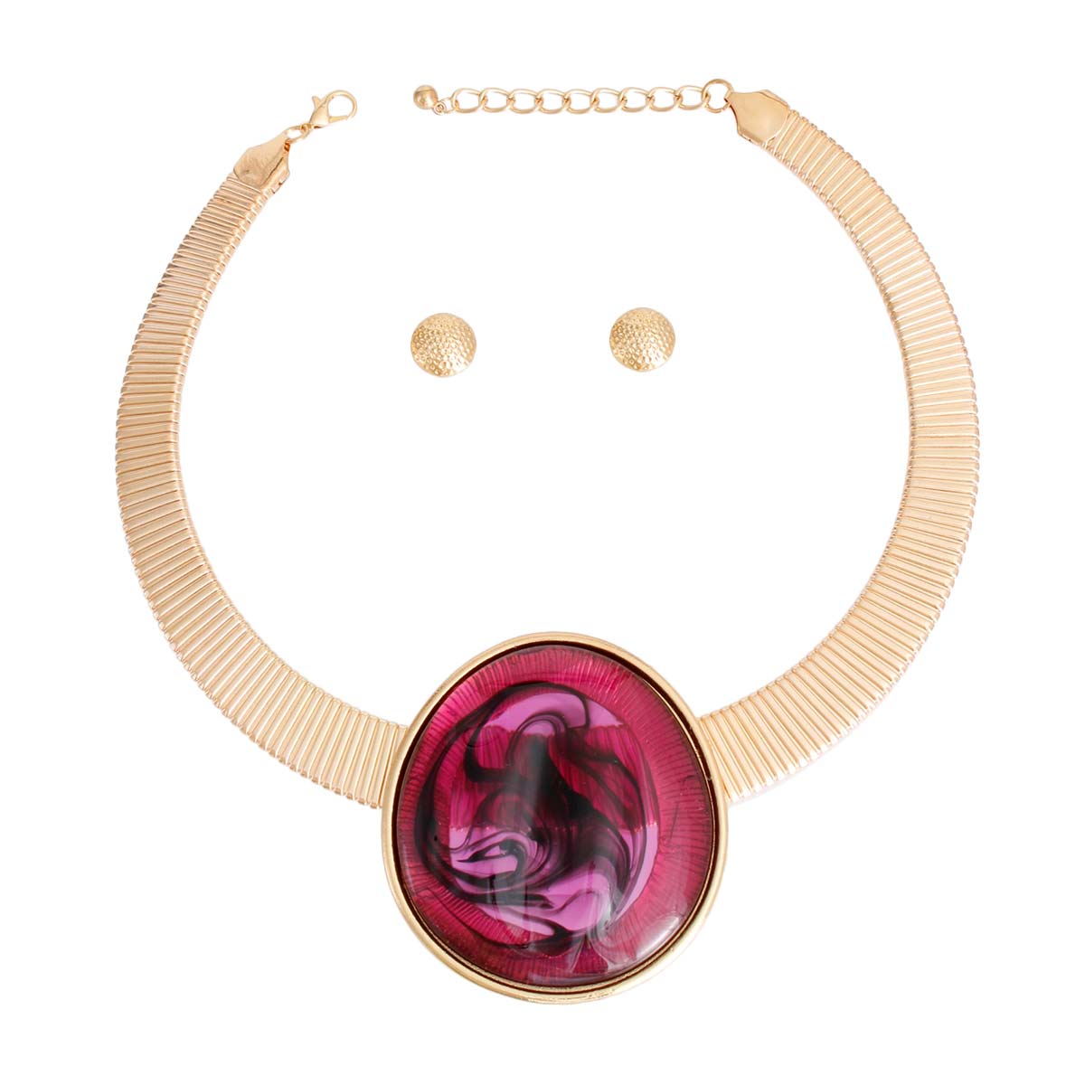 Gold Omega Round Purple Resin Set