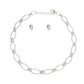 Silver Wrapped Oval Link Set