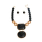 Black and Gold Pearl Pendant Set
