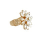 Gold Stacked Marquise Flower Ring