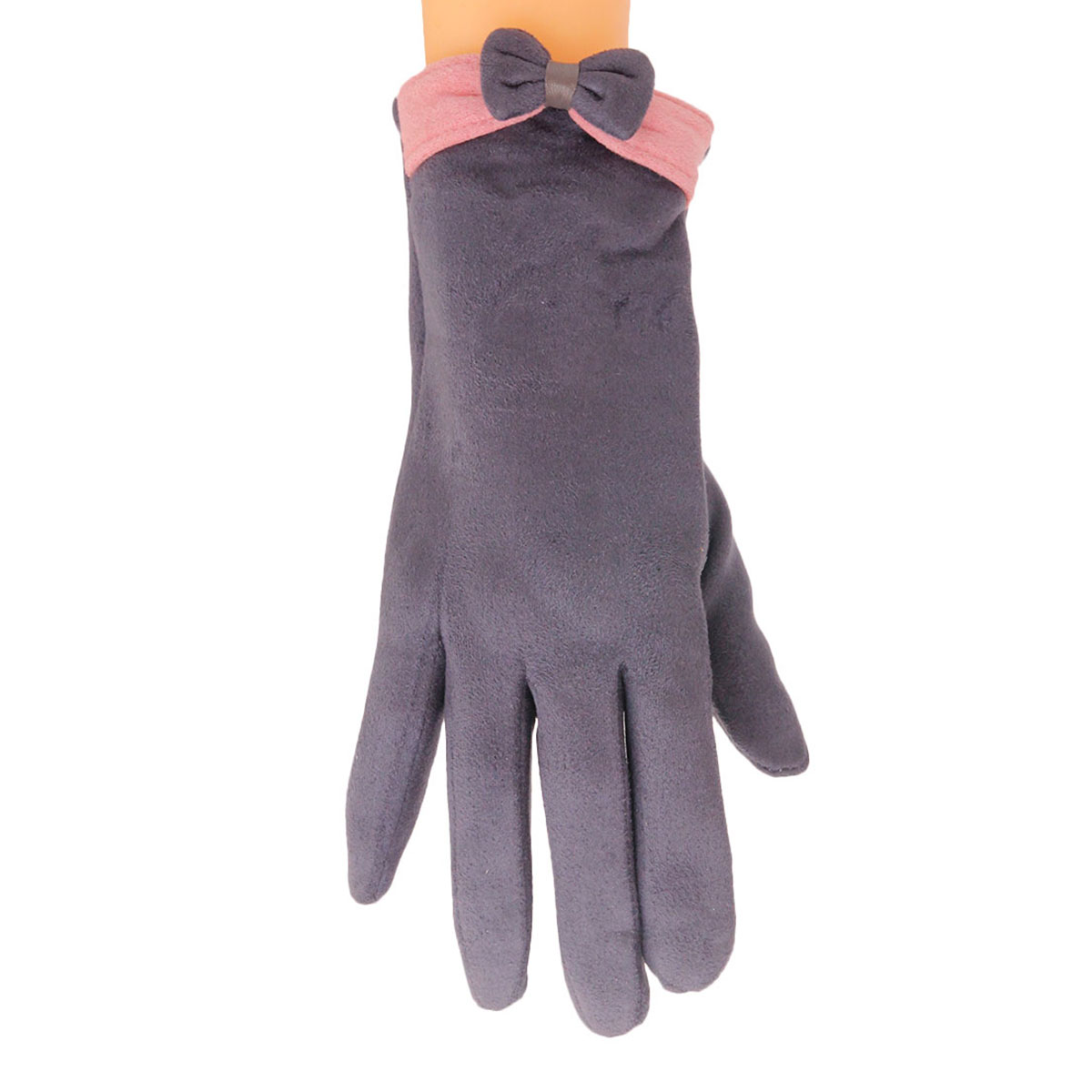 Gray Suede Touch Screen Gloves