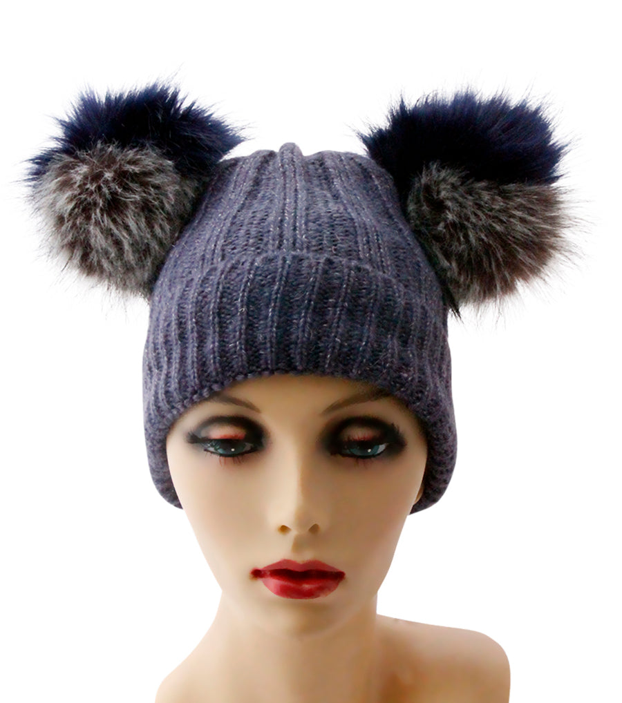 Double Pom Pom Sparkle Beanie
