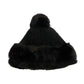 Black Knit Fur Pom Pom Hat