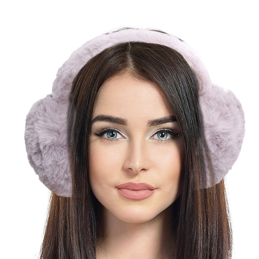 Super Soft Gray Fur Earmuffs