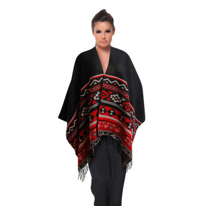 Black Aztec Print Shawl Scarf