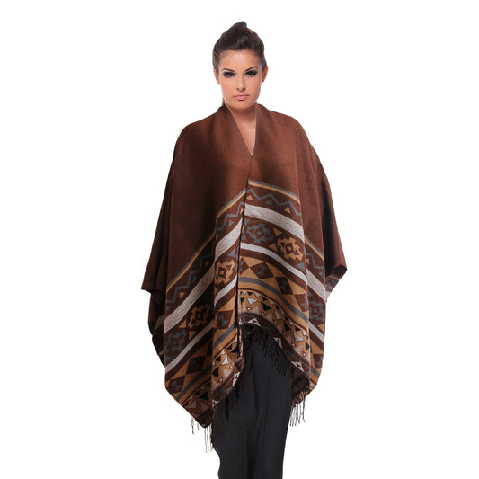 Brown Aztec Print Shawl Scarf